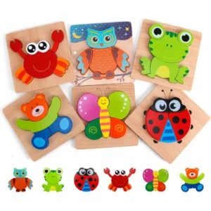 Lewo Wooden Puzzle Toddler Toys Shapes