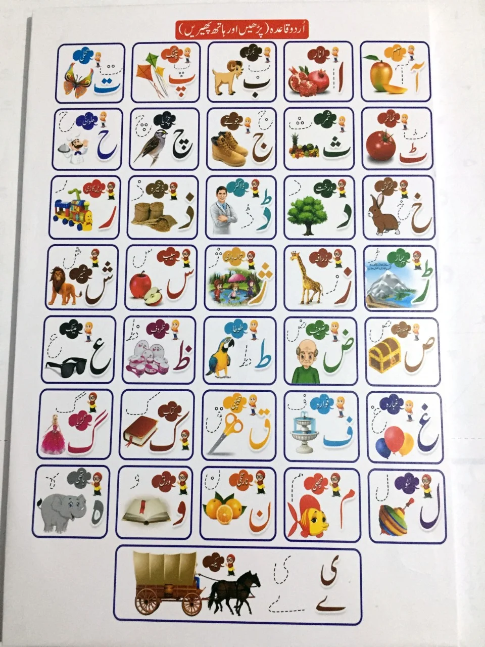 Foldable Kids Alphabet Education Whiteboard with Picture Vocabulary
