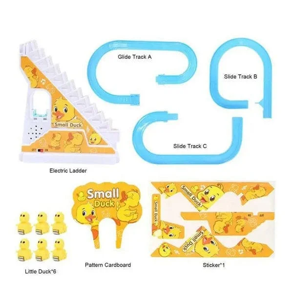 Musical Duck Climbing Stairs Toy with LED Lights and Race Track for Kids - Image 3