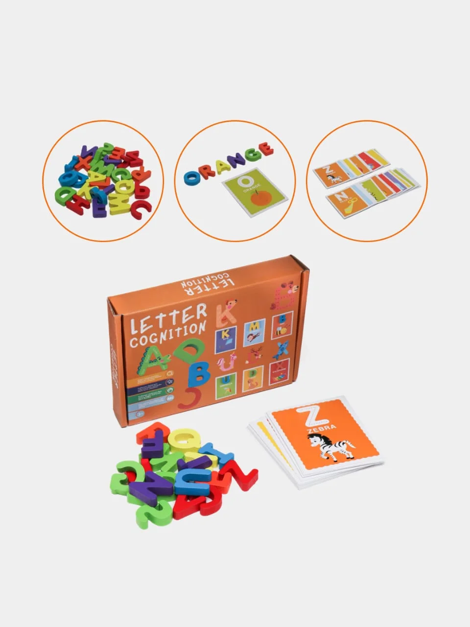 Wooden Alphabet Letter Cognition Cards for Kids - Image 3