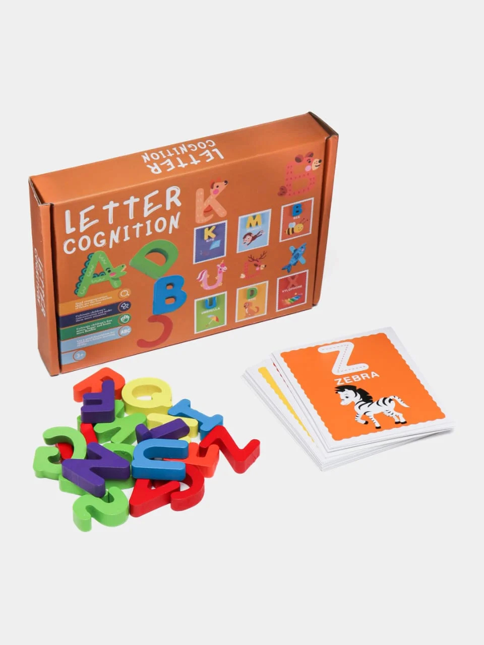 Wooden Alphabet Letter Cognition Cards for Kids