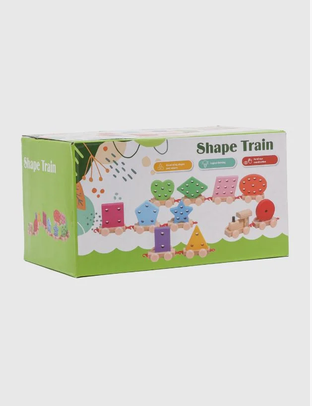 Wooden Shape Sorting Train Toy for Kids