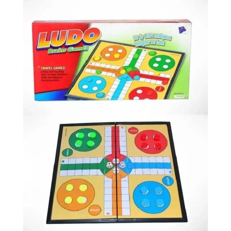 3-in-1 Magnetic Board Game Set for Kids & Adults – Large Size Ludo, Snakes and Ladders & Draughts – Portable Folding Travel Game for Family Fun - Image 3