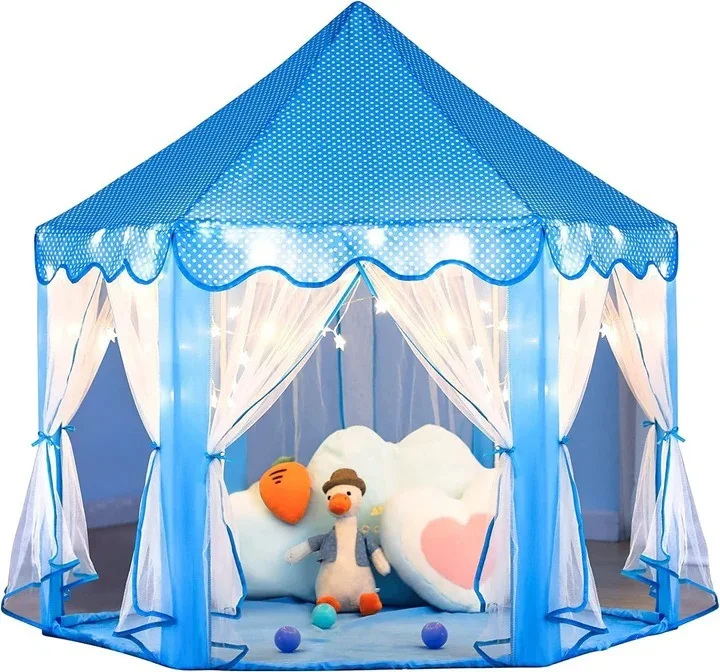 Princess Castle Tent House for Girls with Fairy Lights - Image 3