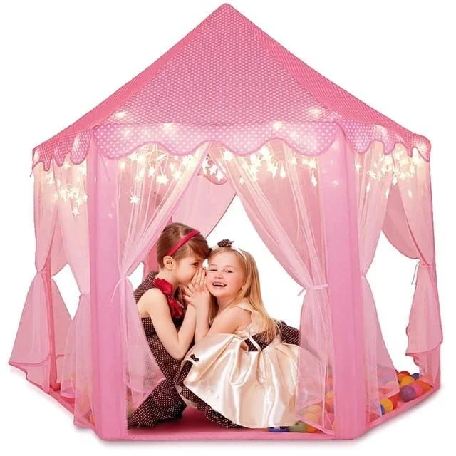 Princess Castle Tent House for Girls with Fairy Lights