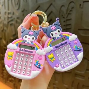 Cute Calculator Keychain | Trendy Stationery | Mini Portable | Fun Problem Solving (Random Design)