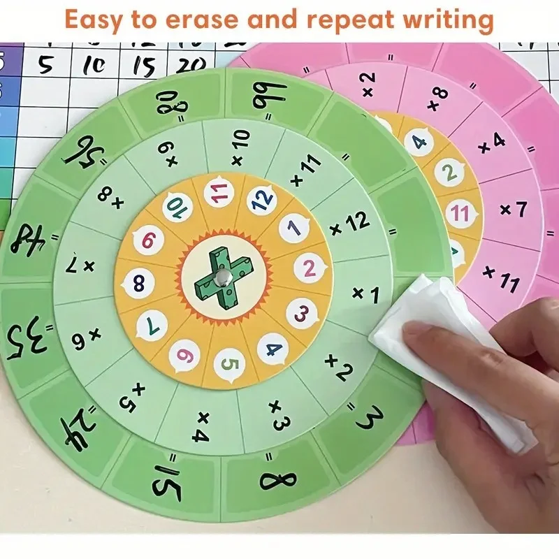 3-in-1 Kids Learning Kit – CVC Word Builder & Multiplication Turntable Game - Image 4